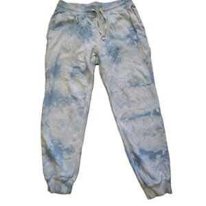 Faherty Sweatpants Womens M Tie Dye Joggers Drawstring Baby Blue Slash Pockets